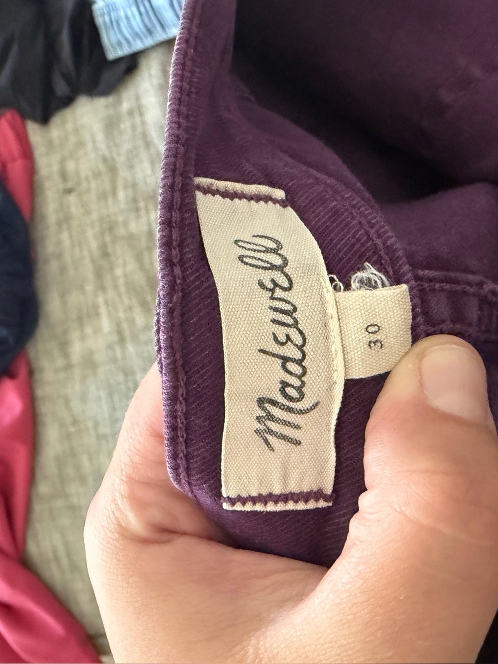 Madewell High-Rise Utility Shorts in Deep Plum - Picture 3 of 3